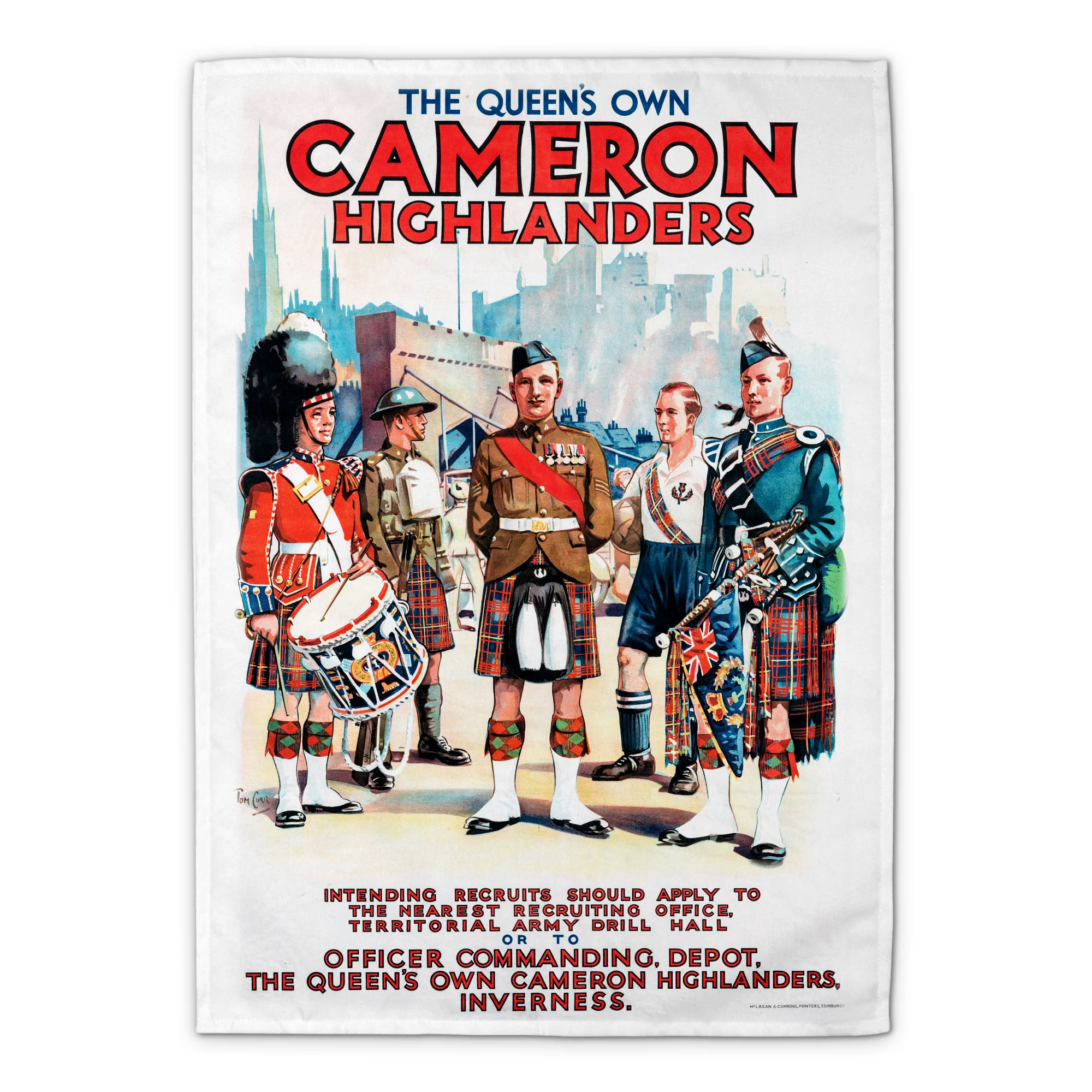 Tea Towel - The Queen's Own Cameron Highlanders