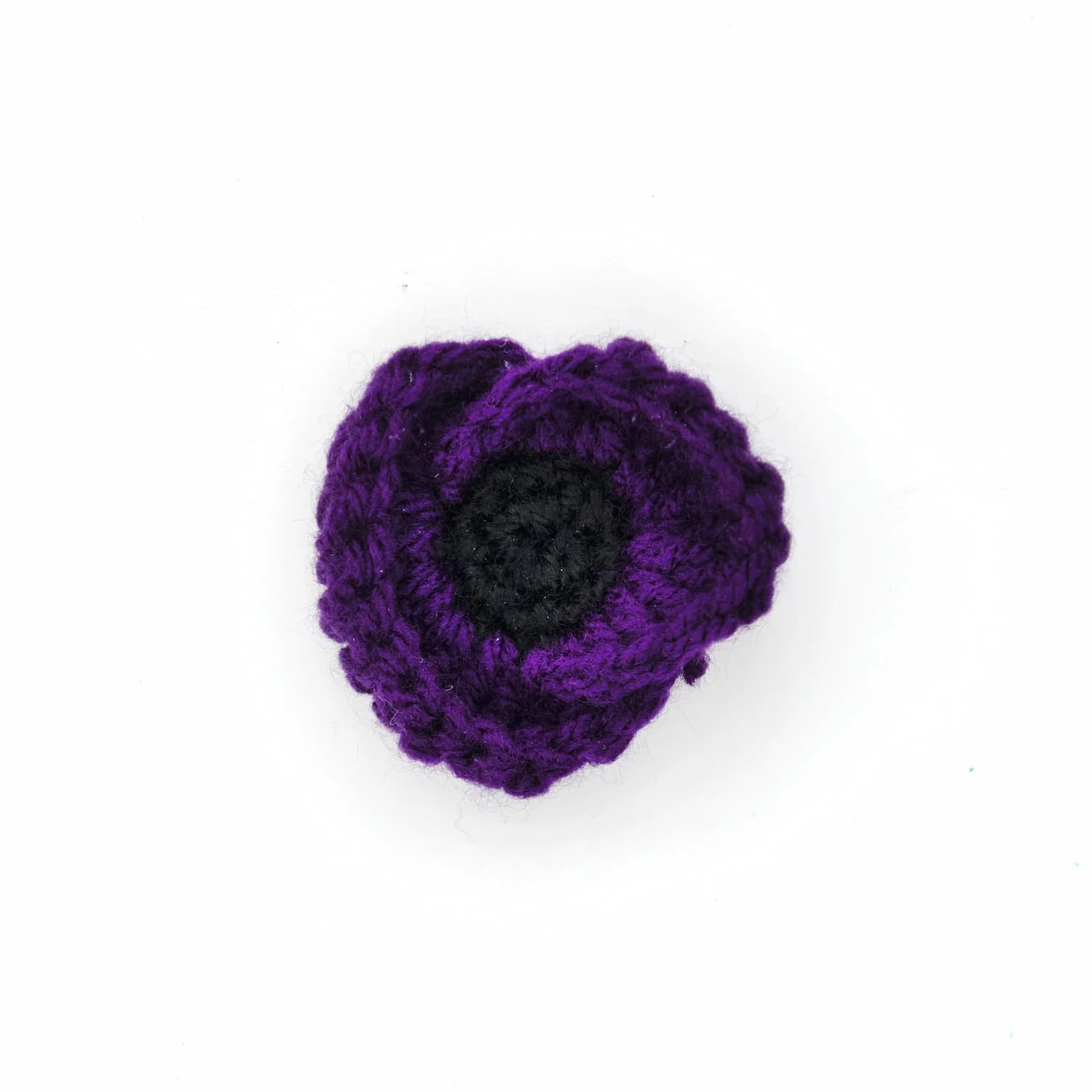 Crochet Purple Poppy Brooch