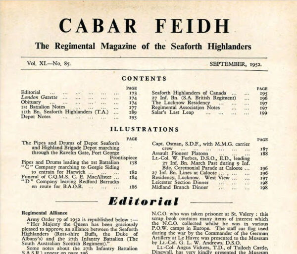 Seaforth Highlanders Cabar Feidh Magazines - Order Single Pages - Image 2